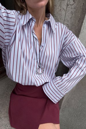 Victoria Quitzau x NA-KD Oversized skjorta med vida ärmar - Skjortor - Stripe - EU 40