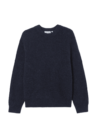 Carin Wester Tröja i ull- och alpackamix LANA Stickat Blå S