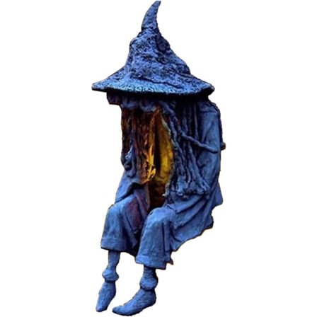 Utendørs heksespøkelseslys, solcelled LED heks hagelys, Halloween spøkelsesstatue Halloween hjem hagedekorasjon