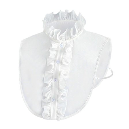 Falsk Krave Aftagelige Kraver Hvid Flæse Stand Krave Halv Falsk Skjorte Bluse Krave, Elegant Plisseret Knap Front Faux Skjorte Krave til Kvinder Pige