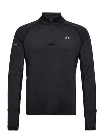 Nwllakewood 1/2 Zip L/S Men T-Langærmet Skjorte Sort Newline