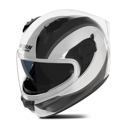 Casco Integrale Nolan N60-6 Bifase Bianco/Nero Metallo XL