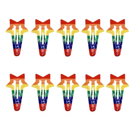 Sateenkaari Pride Hiusklipsit, 10 kpl Liukumattomia Metallisia Hiuspinnejä Tähti- ja Sydänkuvioilla LGBTQ+ Juhliin, Pride-kulkueisiin, Asuun