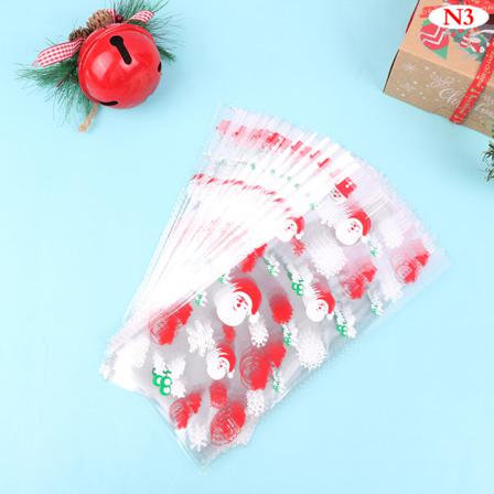 50st Julklappspåse Santa Tree Älg Snowman Bells Pvc Clear