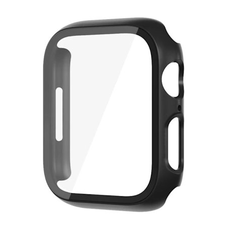 Glass+ Cover för Apple Watch case 9 8 7 6 SE 5 iWatch Accessories Screen Protector Apple Watch Series 45mm 41mm 44mm 40mm 42mm 38mm svart svart svart