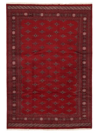 Pakistan Bokhara 2Ply Teppe Håndknyttet 246X360 Mørk Rød/Svart
