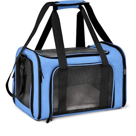 Hundbur för små och medelstora hundar upp till 15 lbs, TSA-godkänd liten hundsele, hopfällbar valptransport