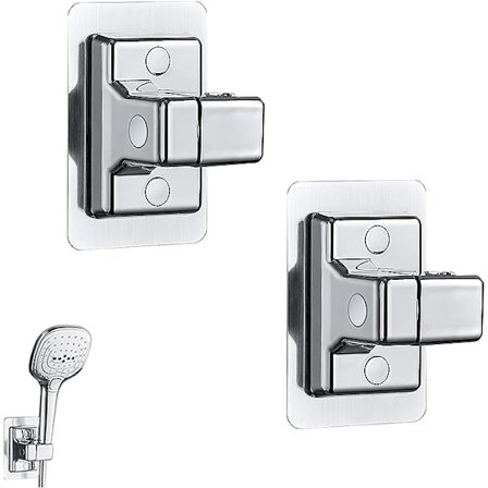 2 kappaletta poraamatonta suihkutelinettä, poraamaton suihkuteline, universaali 360° säädettävä suihkupään pidike, kääntyvä käsisuihkun seinäkiinnike 