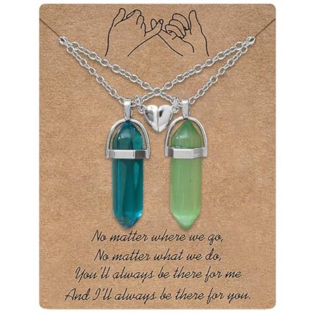 Bff Halskæde Til 2 Krystal Charms Bedste Ven Halskæde Vedhæng Venskab Halskæde Matchende Halskæde Til Par Gaver