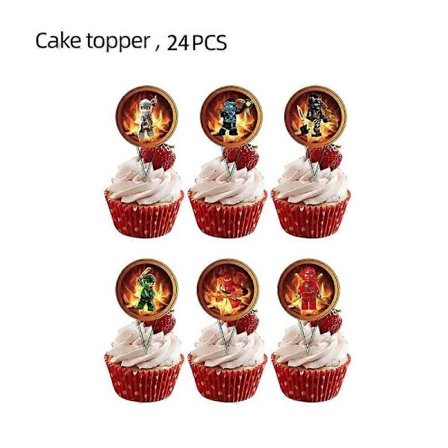 Födelsedags Ninja Tema Festtillbehör Servis Tallrik Mugg Servetter Bordsduk Dekorationer Banner Ballong För Pojkar