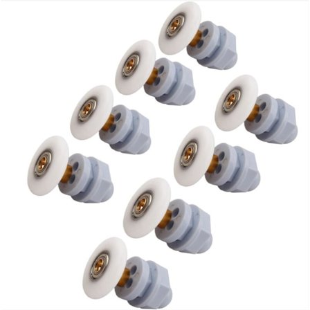 8 stk., 27 mm brusehjul til brusedør, skydedøre, brusehjul