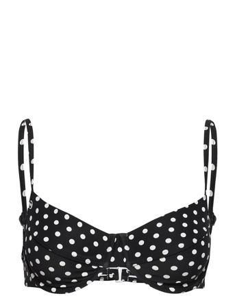 Dot U-Wire Bikini Top Black Michael Kors Swimwear
