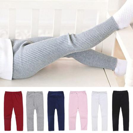 Kid Leggings För Flickor Bomull Toddler Spädbarn Solid Mönster