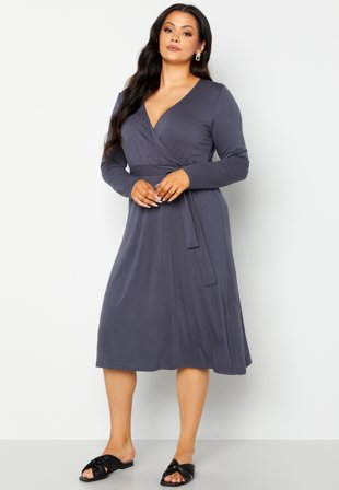 Happy Holly Katrine wrap dress Dark blue Klær