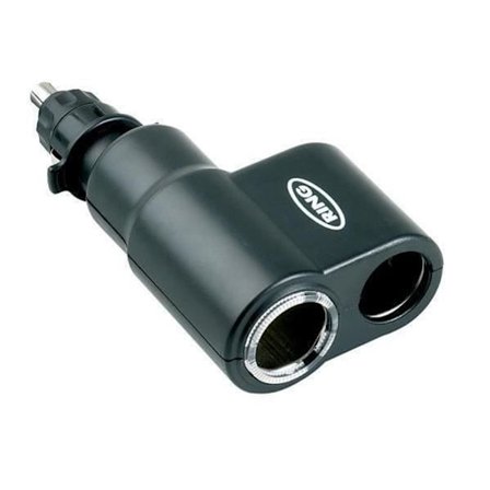 Dubbel cigarettuttag - RING - Svart - Universell - Cigarettuttag strömförsörjning