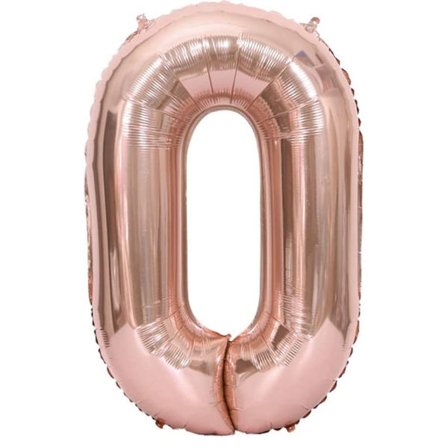 Numeropallo 102 cm, numero 0 - vaaleanpunainen