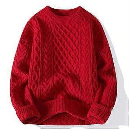 Herrehettegenser, løs fritidsskjorte (L Rød)