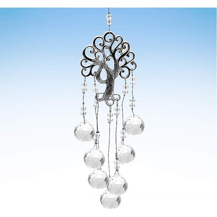 Kirkas lasikristalli palloprisma auringonsieppaaja Elämänpuu ikkunaan ripustettava koriste sateenkaaren tekijä ripustettava koriste kristalli puutarha