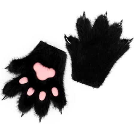 /EA/Luddiga Djurfots-pälsvantar Varghund Räv Katt Djurfots-päls Klor Vantar Mössor Händer Kostym Cosplay