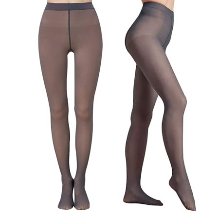 Kvinnors termiska strumpbyxor falska genomskinliga fleece leggings vinter varma tights elastiska fleecefodrade byxor(kaffe)