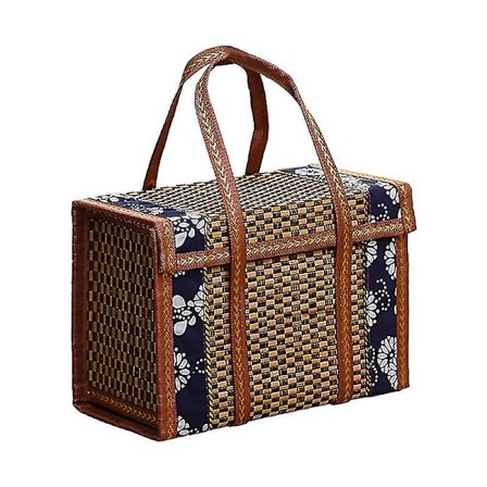 Multifunktionell Picknickkorg Bambuvävd Korg Fruktbehållare Vikbar Fruktkorg