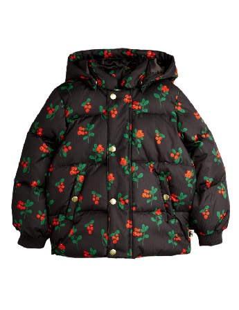 Mini Rodini Lingonberries Puffjacka Med Luva Set Unisex Svart 104/110