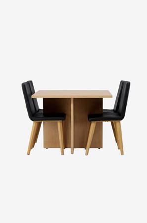 Venture Home - Ruokailuryhmä Leo ja ruokapöydän tuolit Today, 4 kpl - Ruskea - Ruokailuryhmä 4 hengelle - - Homeroom