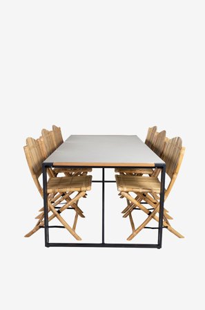 Venture Home - Matgrupp Texas med 6st matstolar Cane - Beige - Matgrupper - Från Homeroom