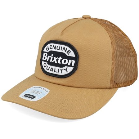 Brixton - Beige trucker Czapka Z Daszkiem - Keaton Hat Washed Copper A-Frame Trucker @ Hatstore