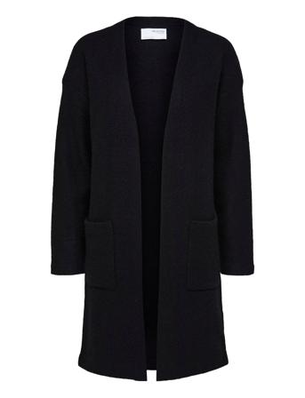 Slfdarla Ls Knit Cardigan B Strikket Trøje Cardigan Sort Selected Femme