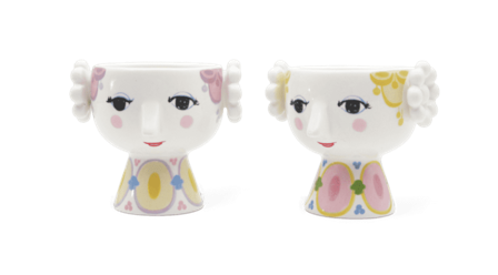 Bjørn Wiinblad Eva Telysholdere Gul-Lavendel 2stk