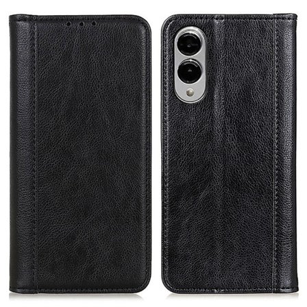 For Samsung Galaxy S25 Edge Stativdeksel Delt Skinn Lommebokdeksel
