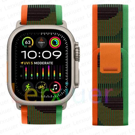 Trail loop rem för Apple Watch Ultra 2 band 49mm 44mm 45mm 40mm 41mm 38mm 42mm 45 44 mm armband iWatch series 8 9 7 6 5 3 se Black Unity 42 44 45 49mm