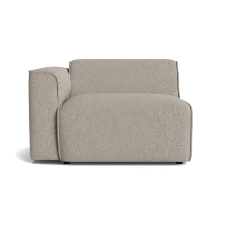 Porto 1-personers Modul Sofa, Venstrevendt, Sneak Grå/Beige, 114x97x70cm - Komfortabelt & Kompakt Design - Perfekt til Ungdommelig Indretning