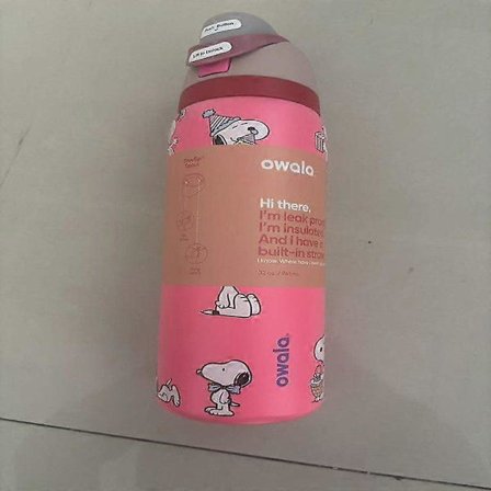 Uusi Owala Snoopy -vesipullo, eksklusiivinen juomapullo 24/32oz, lahja laatikossa, punainen