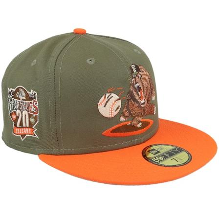 New Era - MiLB Grønn snapback Caps - Fresno Grizzlies MiLB Savanna 59FIFTY Olive/Orange Fitted @ Hatstore