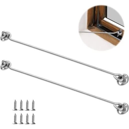 Kabinekrog, Kabinedørsfang, Låselås Shelter, Kabinekrog, Kabinekroge, Stormkroge, Rustfri stål kabinekrog (Sølv)/NC/