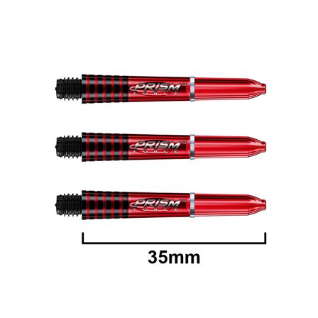 Winmau Prism Force Shafts (12) 35mm Polycarbonate - Red/Black/Clear - Professional Dart Shafts, Grip, Control, Performance