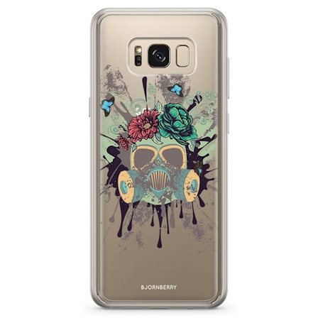 Bjornberry Skal Hybrid Samsung Galaxy S8+ - Gas Mask Flowers