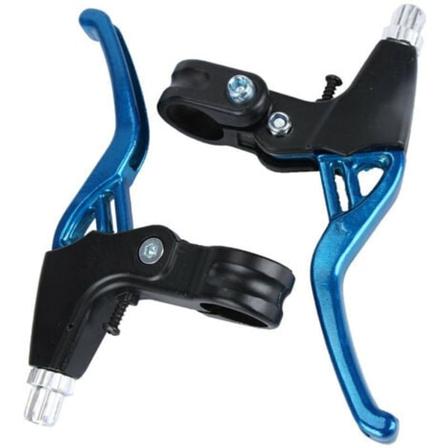 Par cykelbromsspakar Aluminiumlegering bromshandtag Kopplingsspakar för landsvägscykel mountainbike (blå)