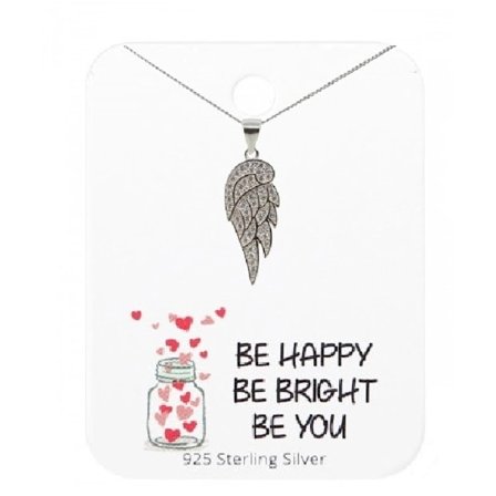 Vinge Halsband i äkta silver prydd med Kubisk Zirkonia . Alla järtans dag