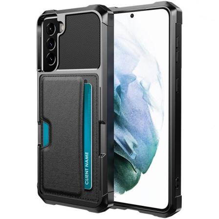 Samsung S21 Plus iskunkestävä kansi korttipaikalla Solid V2 Black