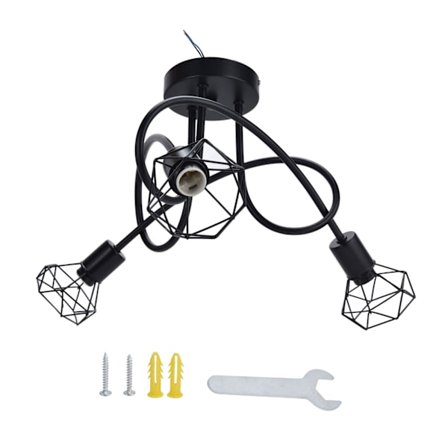 3 Hoveder Vedhængslampe Hul Jern Loftlampe Base til Soveværelse Spisestue Stue til E14 Pære 85‐265V