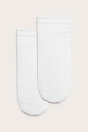 Kappahl | Cienkie rajstopy w serca Offwhite 36/42 | Offwhite