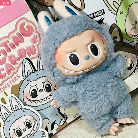 1 stk POP MART LABUBU The Monsters Spennende Macaron Plysjdukker Figur Leker Overraskelsesbokser