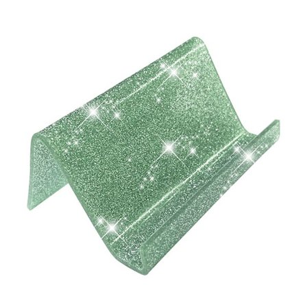 Visittkortholder for skrivebord i glitterakryl, glansfullt stativ for visittkort