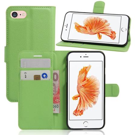 Iphone 7/8/se (2020/2022) - Litchi Plånboksfodral - Grön Grön