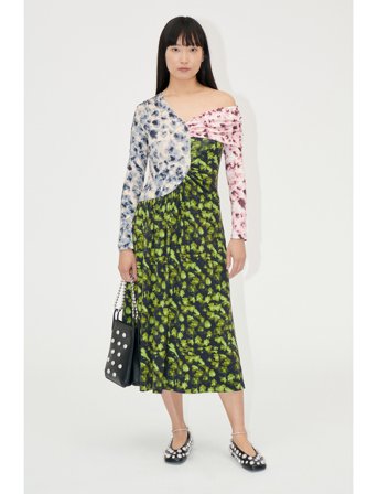 STINE GOYA One Shoulder Long Sleeve Dress, 225 - Multi/patterned - L