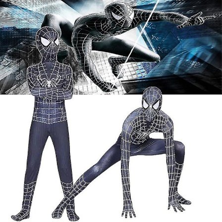 Barn Pojkar Svart Spiderman Party Cosplay Kostym Superhjälte Jumpsuit Fancy Dress Up -hg