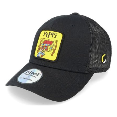Pippi Långstrump - Svart trucker Keps - Pippi Cover Black/Yellow Trucker @ Hatstore